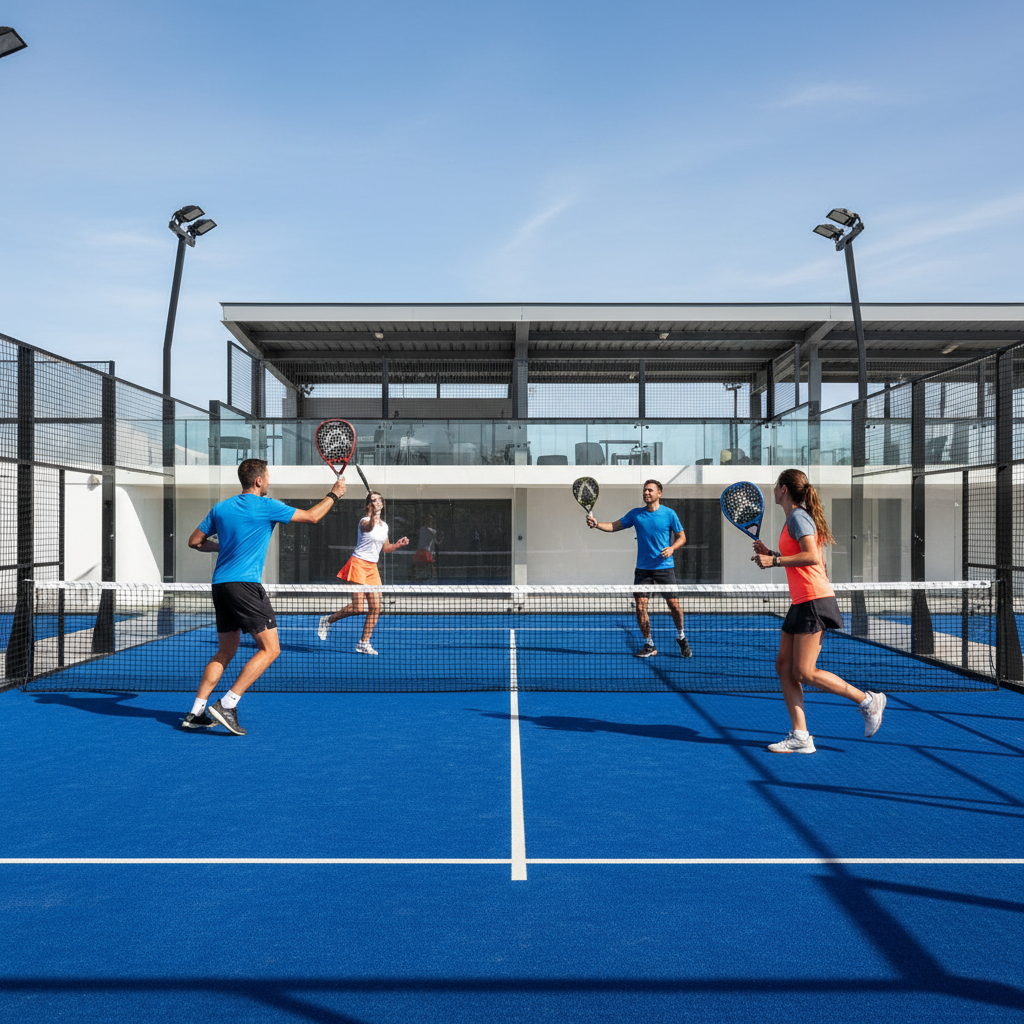 modern padel court action