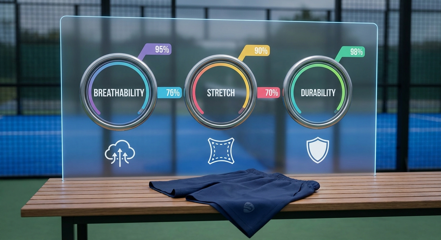 Hero shot of high-end premium padel shorts