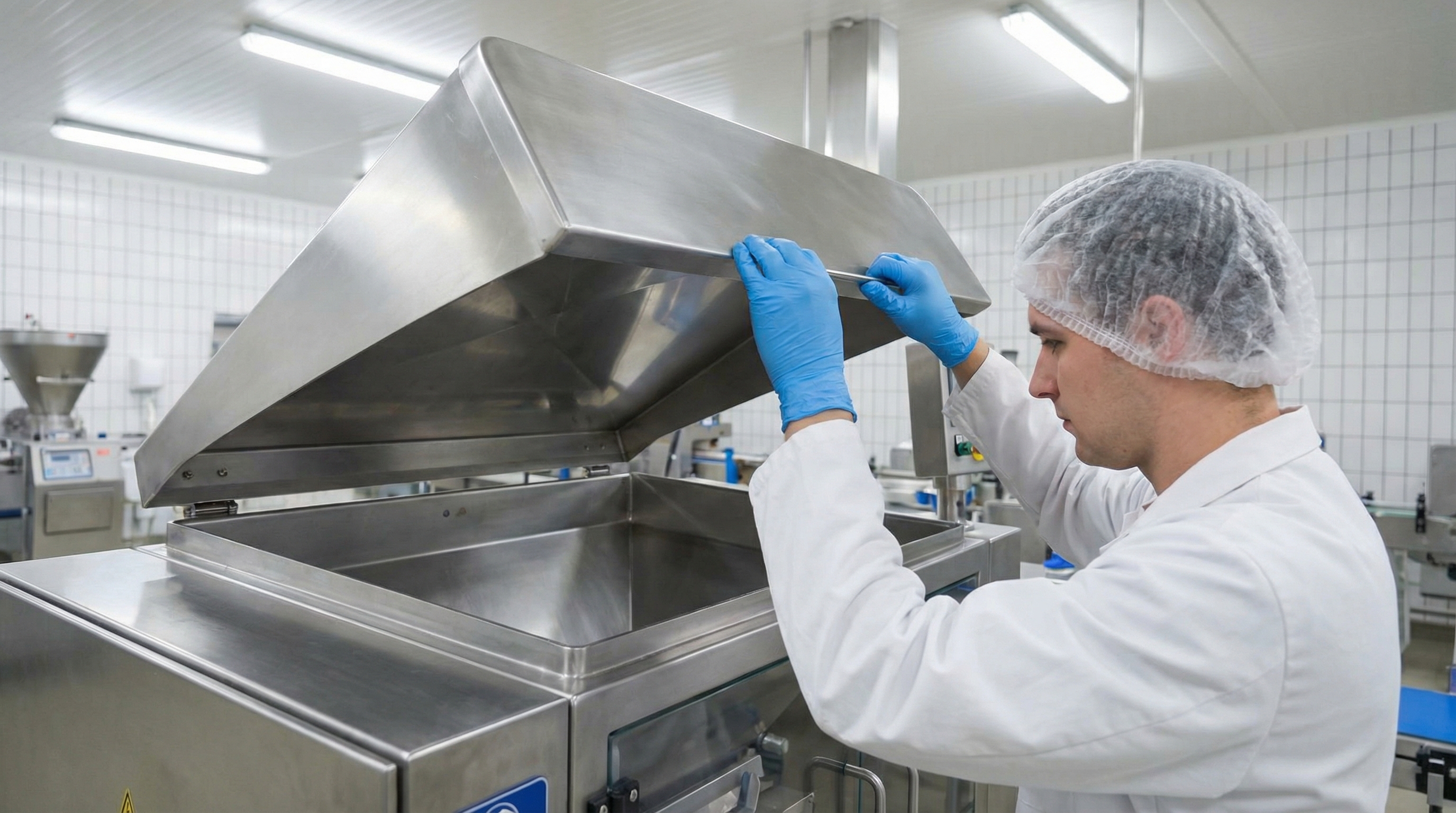 technician hopper cleaning packaging