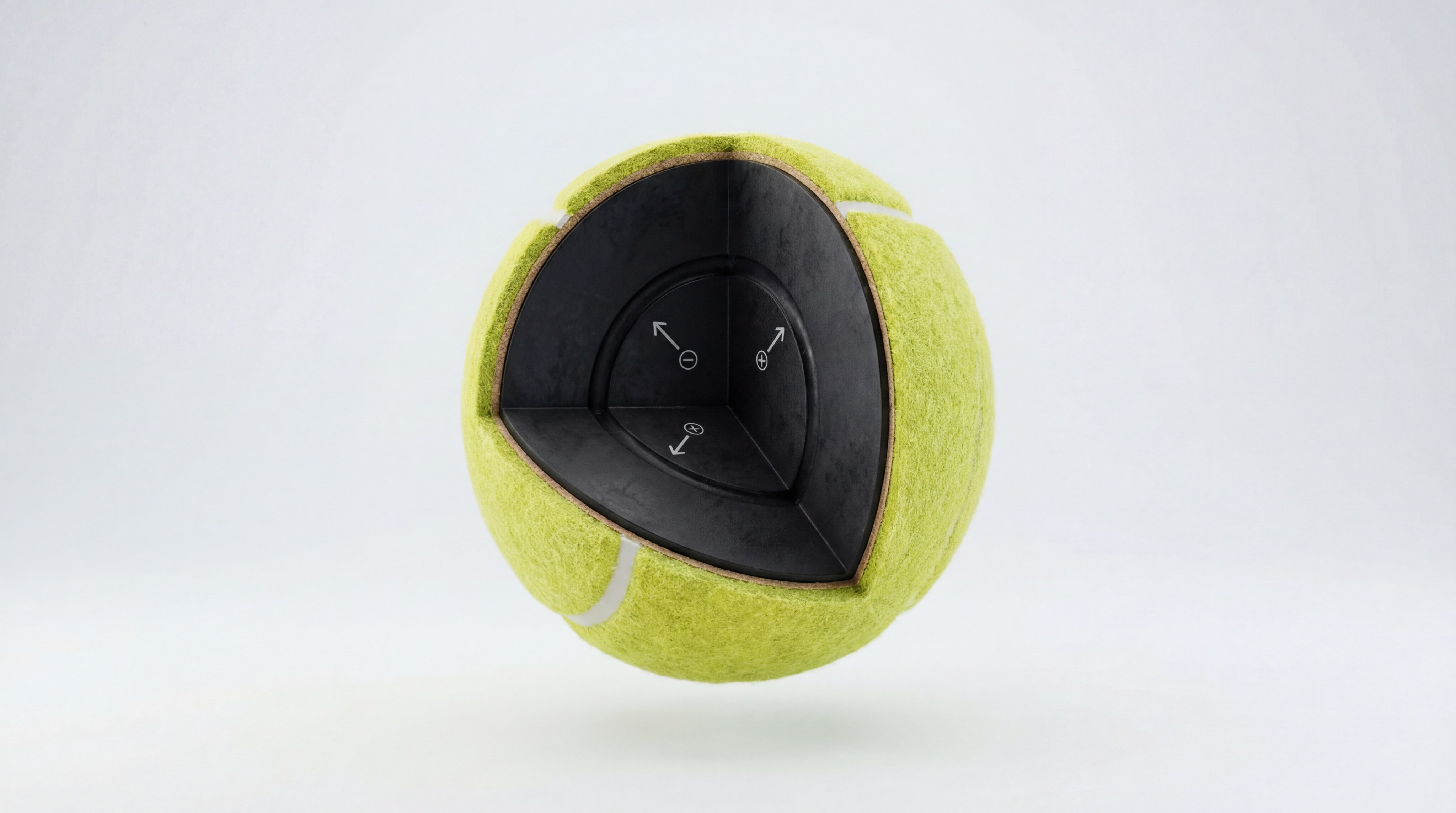 padel ball cross section