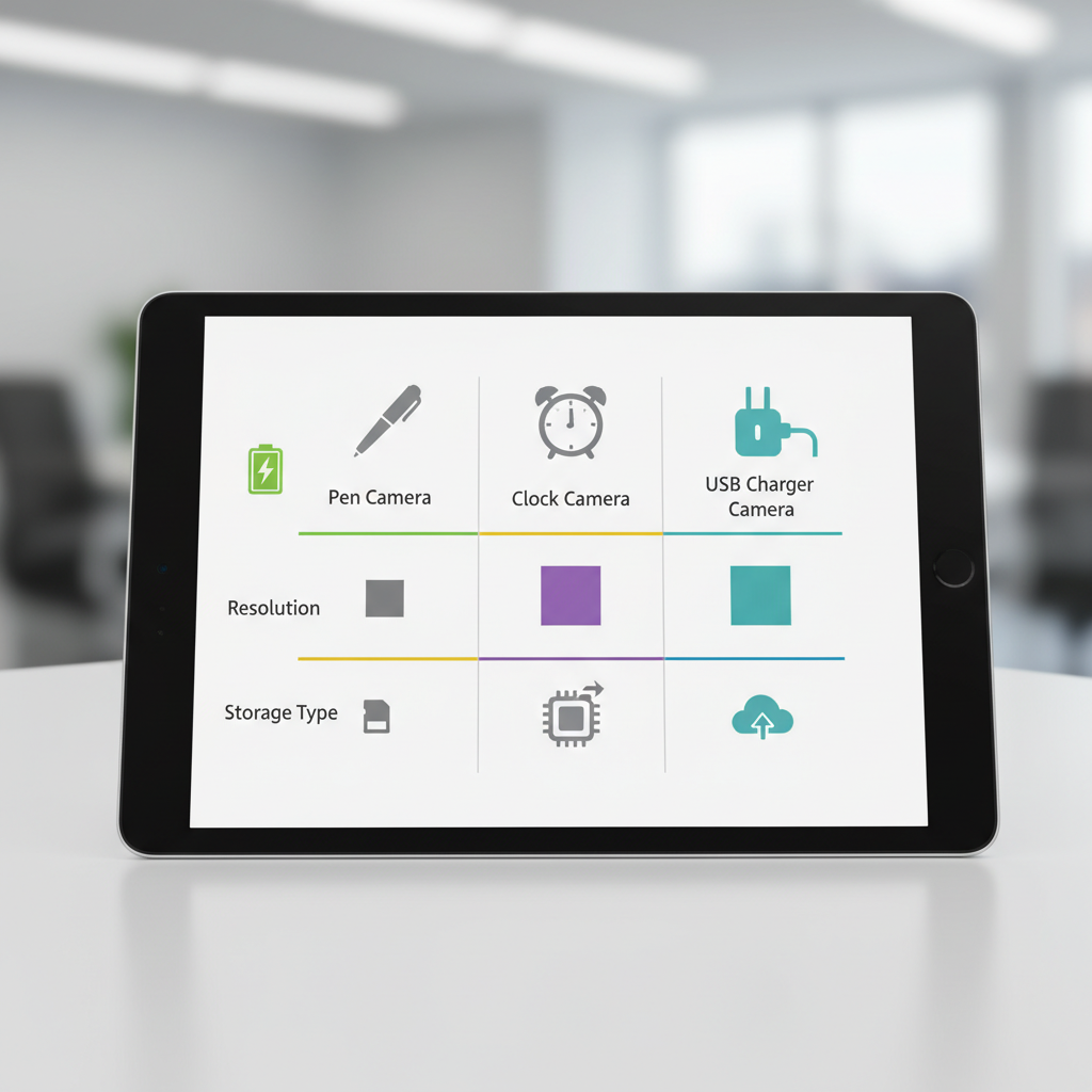 Infographie comparative des fonctionnalités des appareils photo
