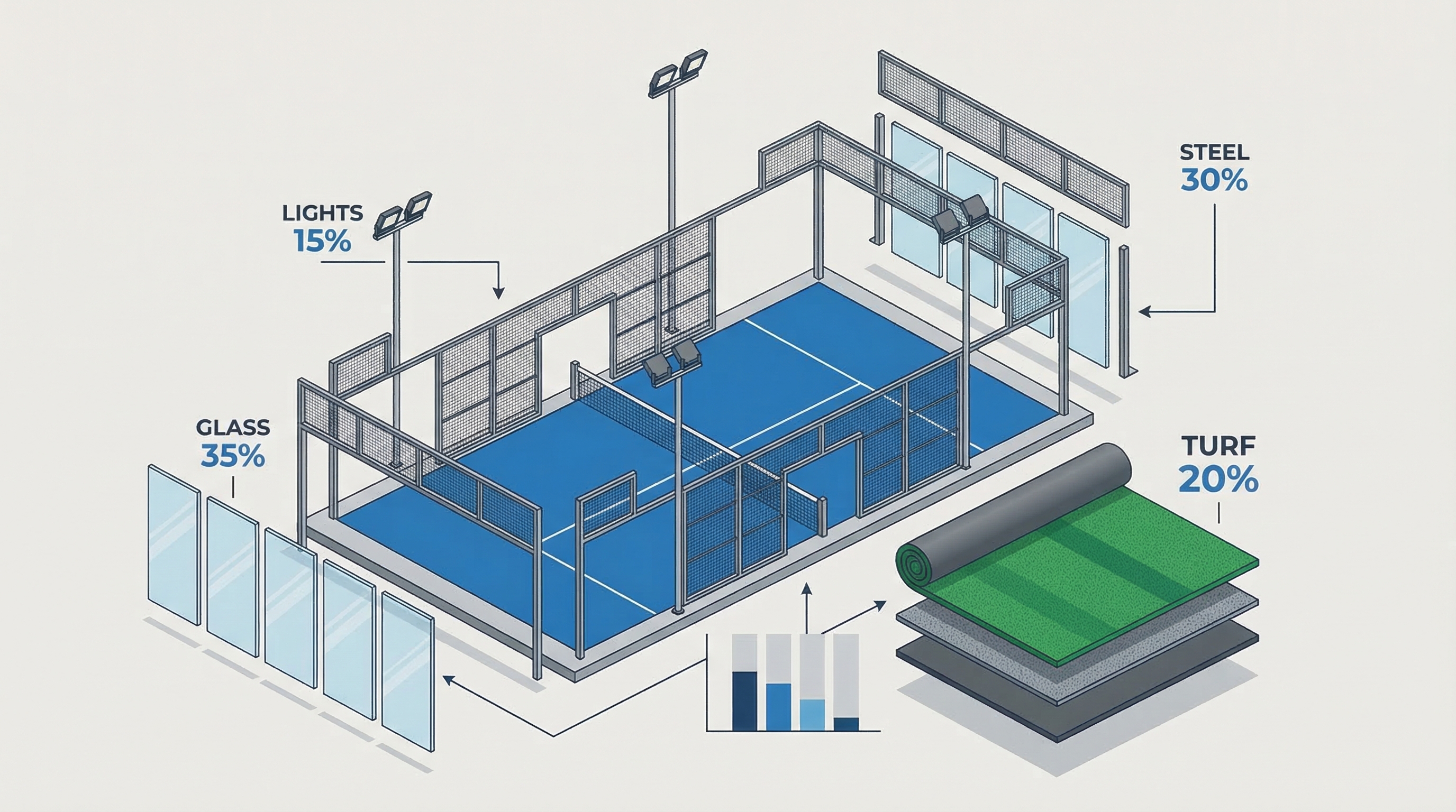 padel court budget breakdown infographic