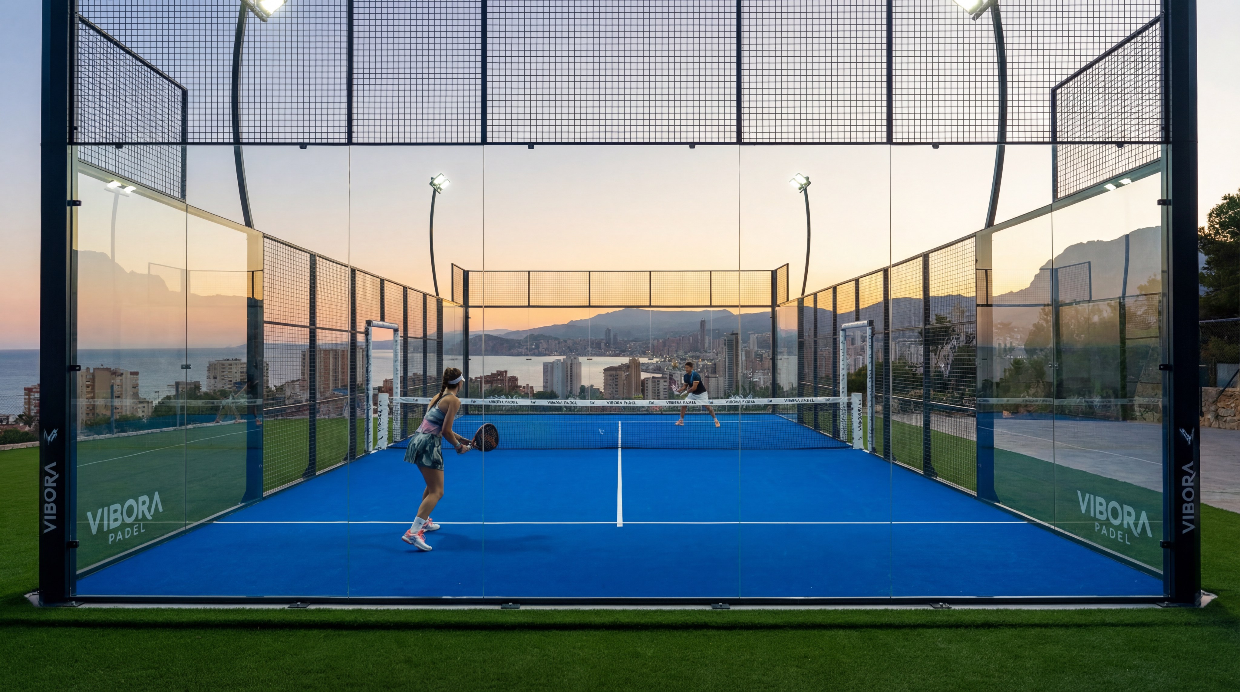luxury padel court panoramic