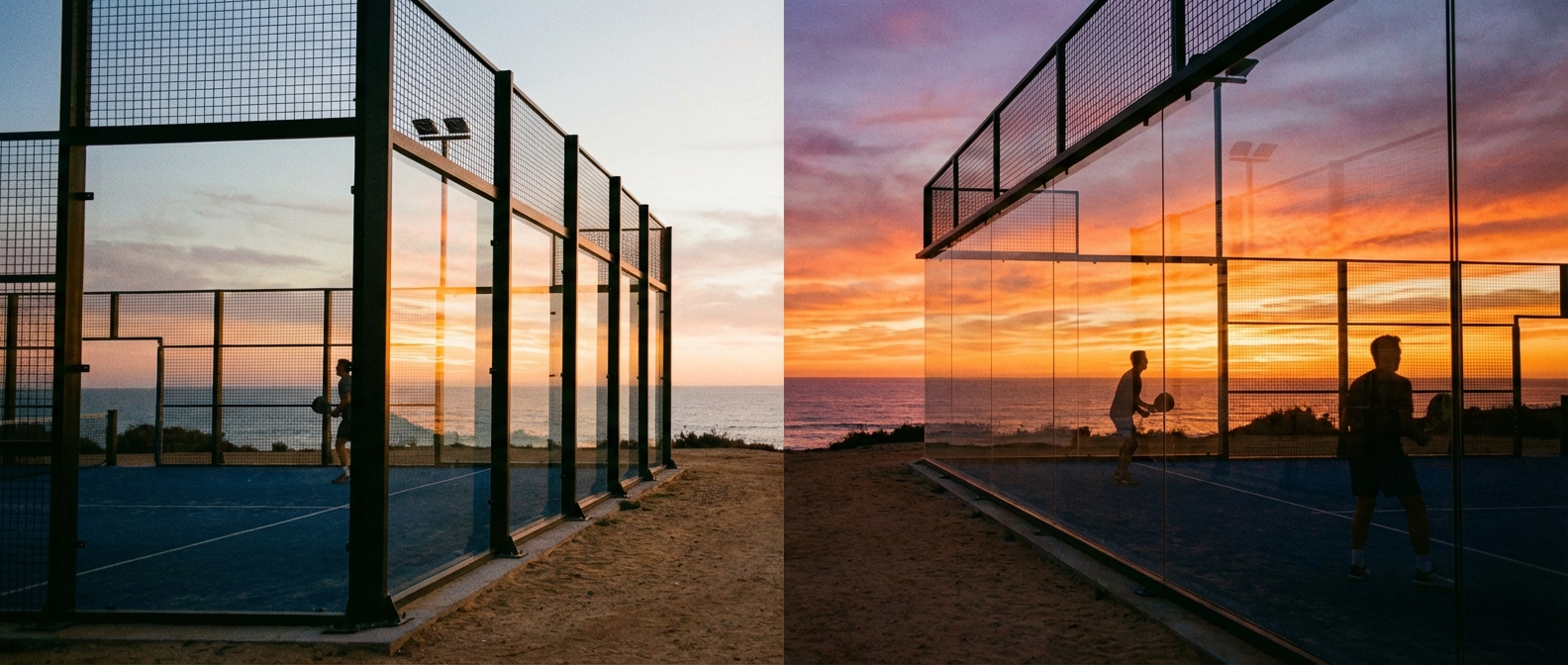 padel courts comparison sunset