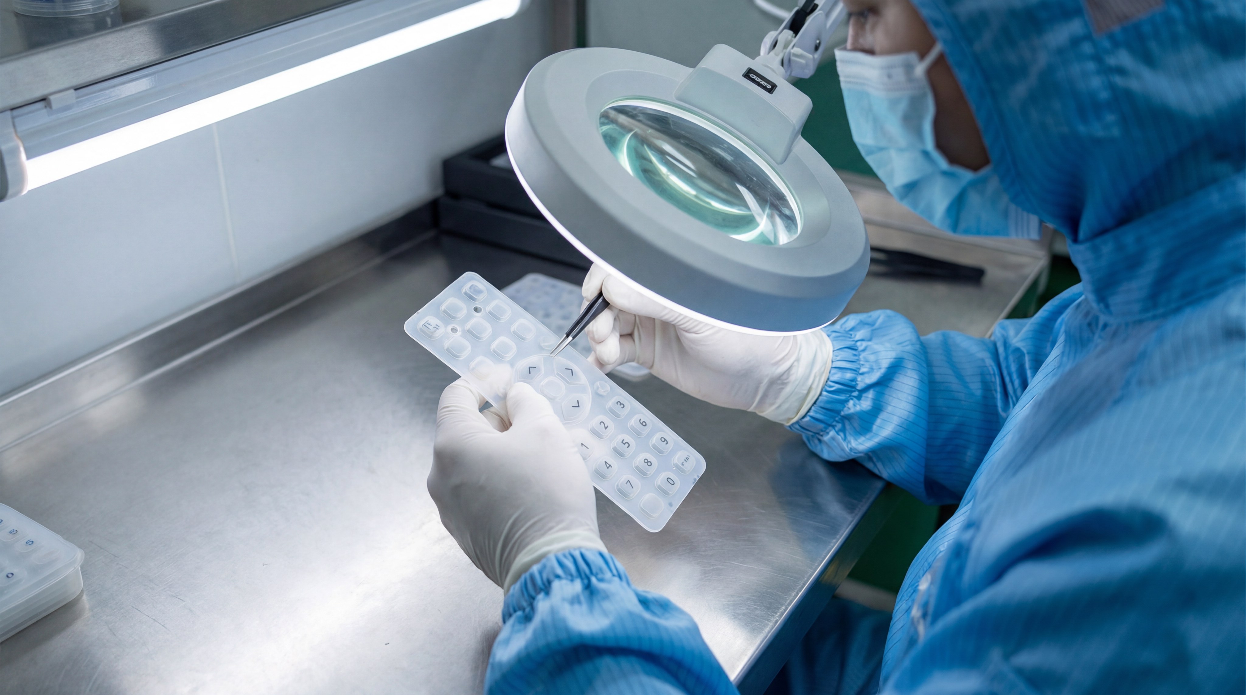 cleanroom silicone keypad inspection