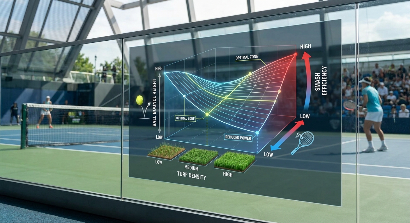 turf ball bounce smash efficiency infographic
