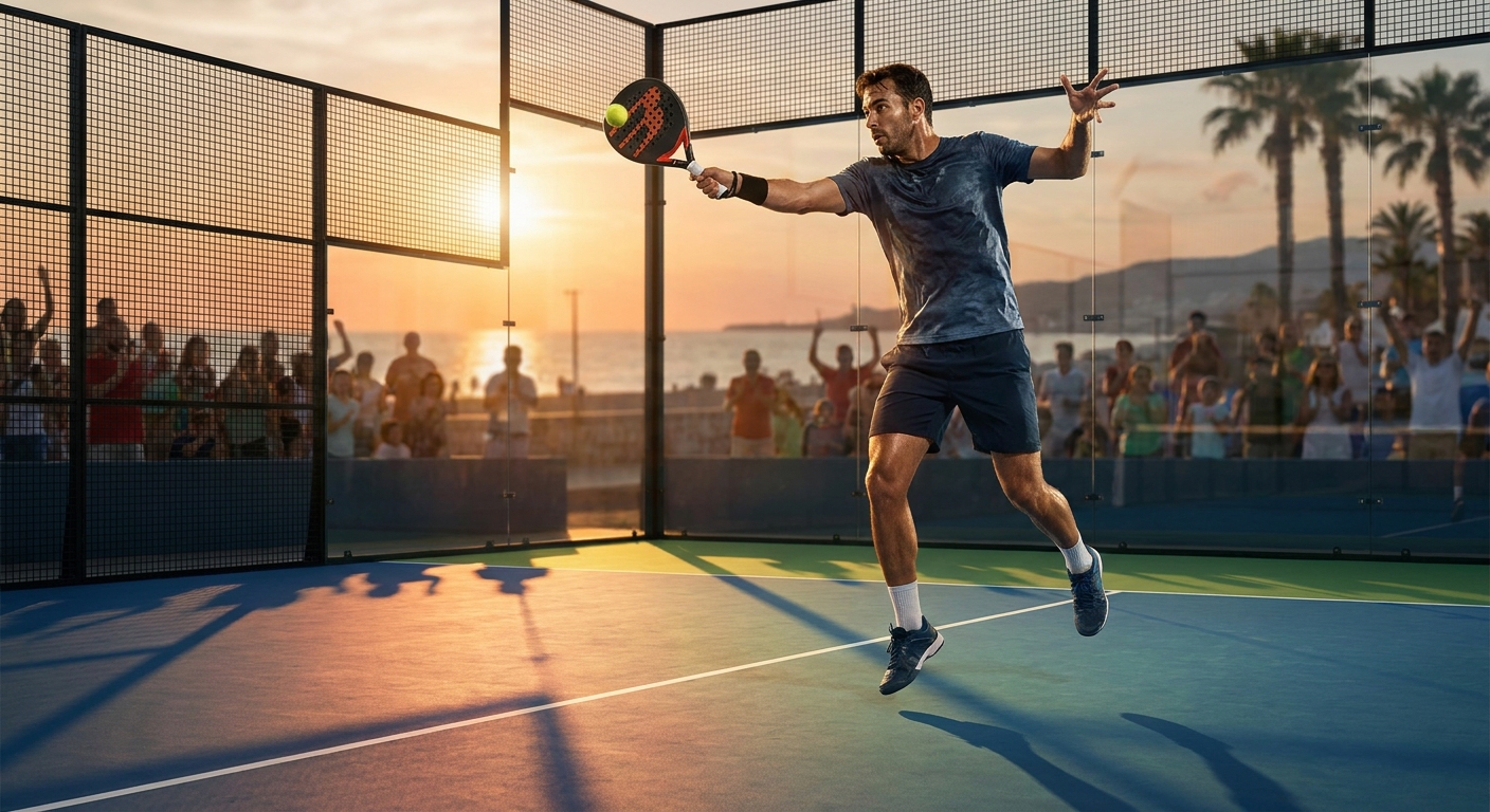padel smash action shot