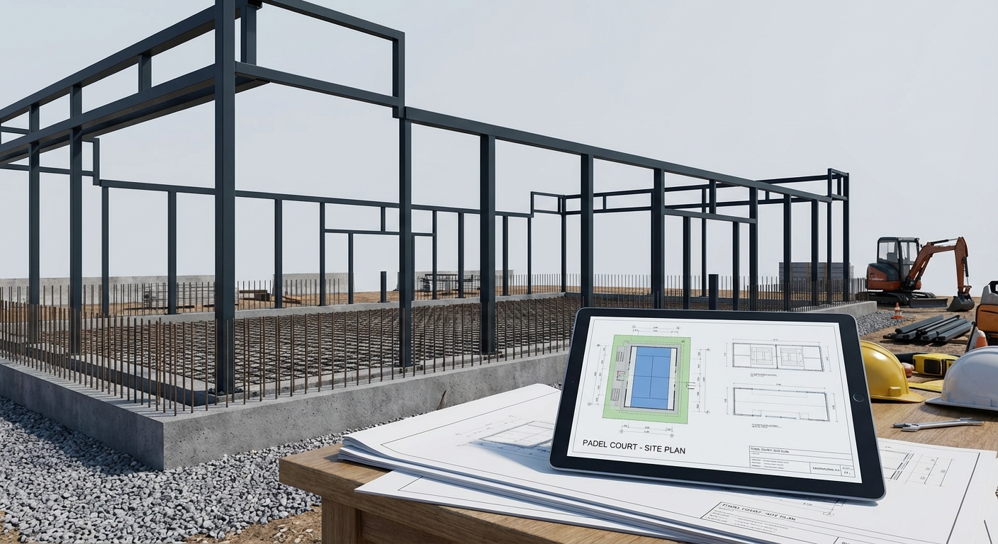 padel court construction rendering