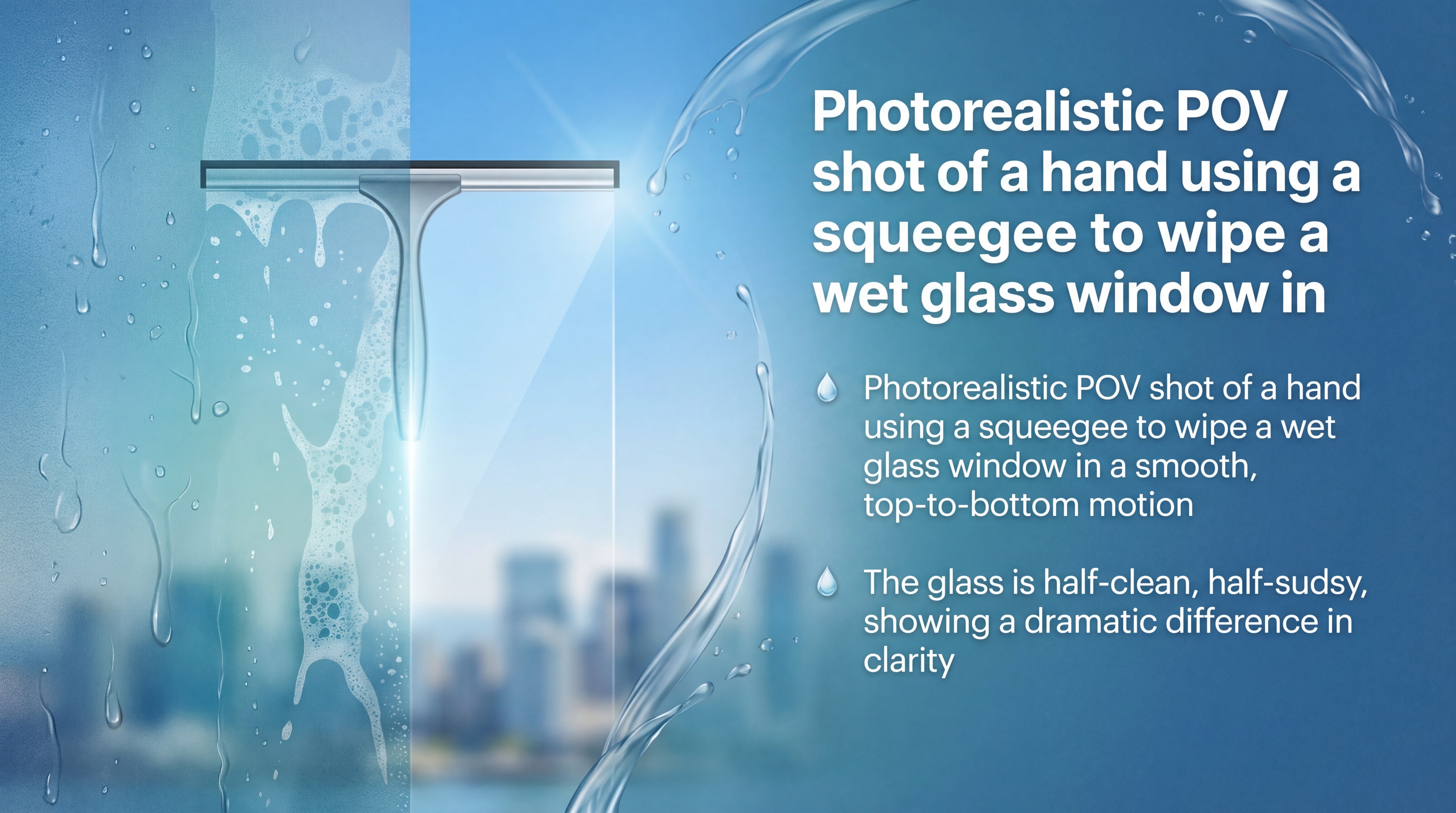 Squeegee POV cleaning window