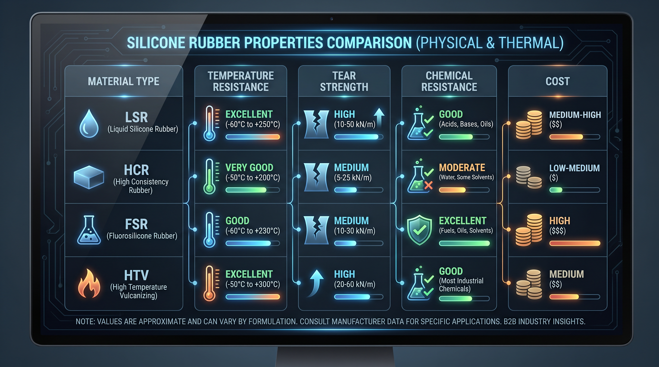 B2B Property Comparison Chart