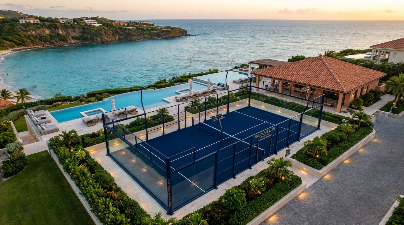 luxury padel court overhead