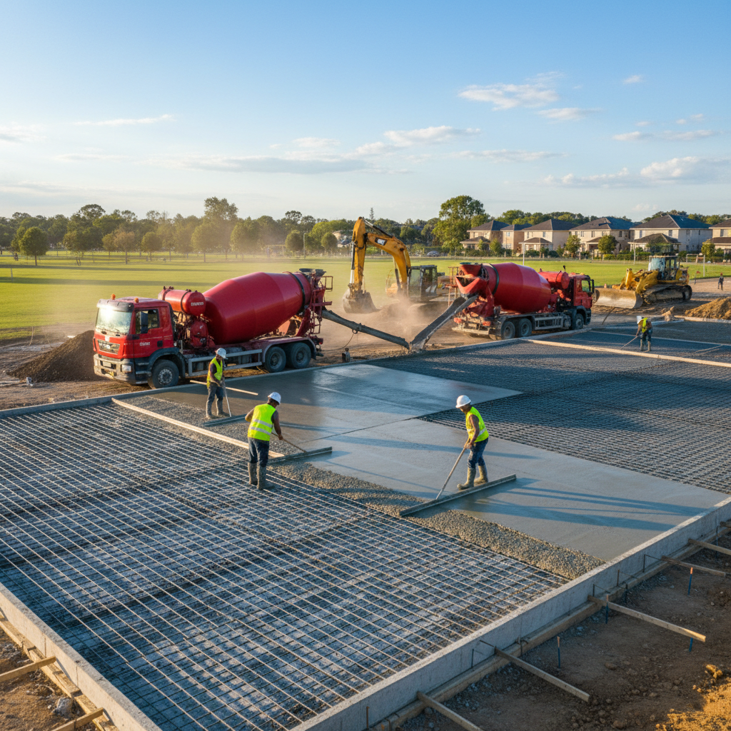 padel court foundation pouring