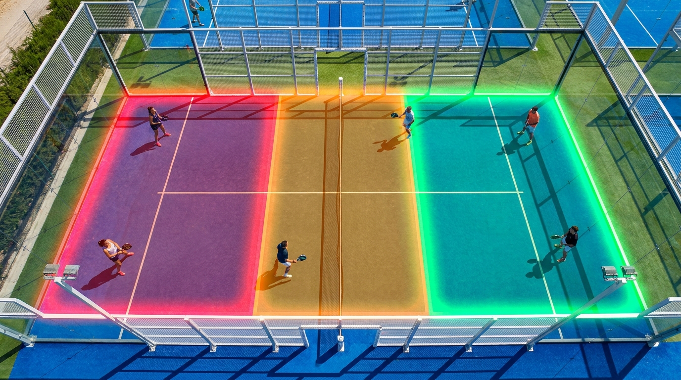 padel court tactical zones overlay
