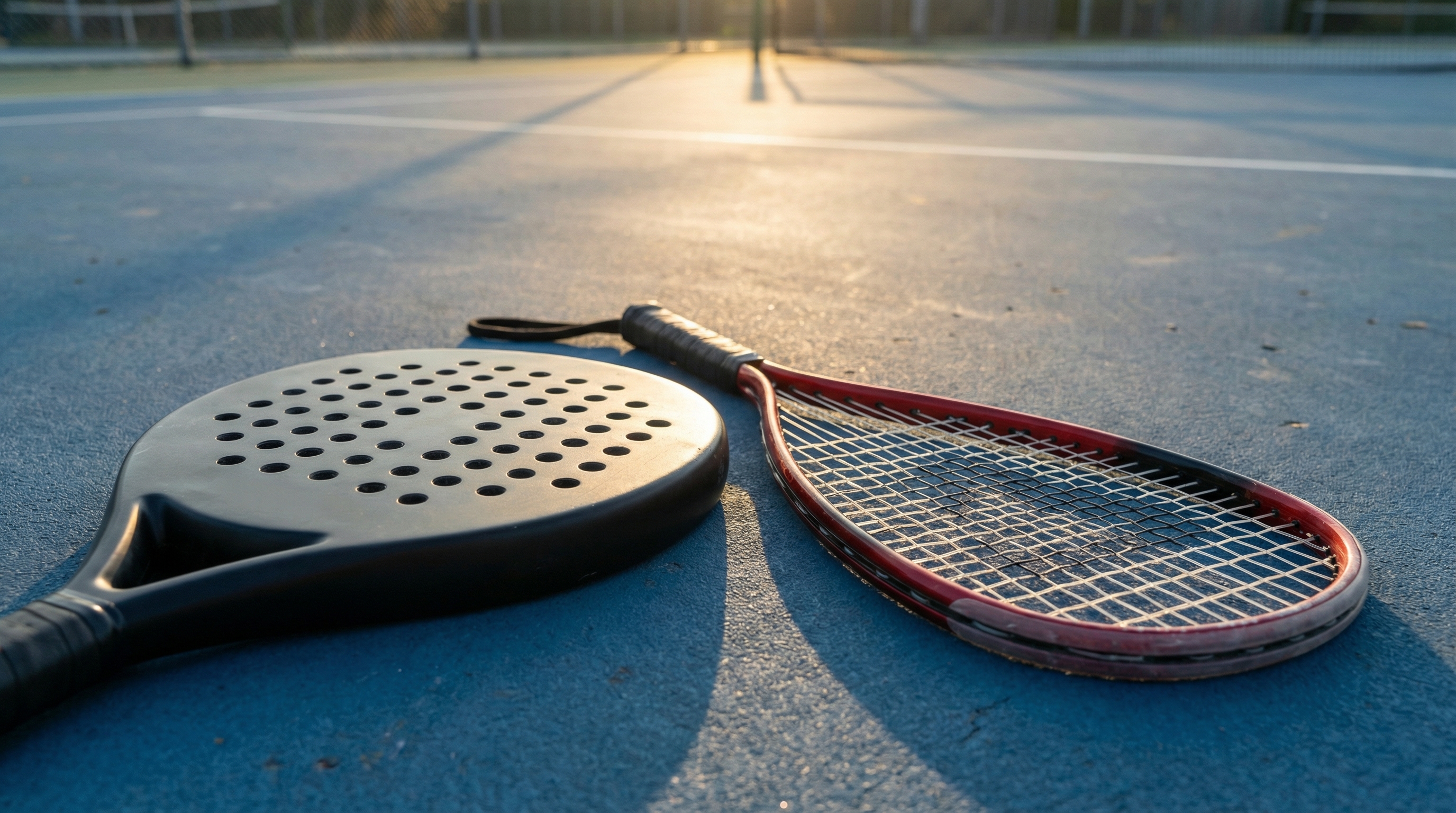 padel racket racquetball court close up