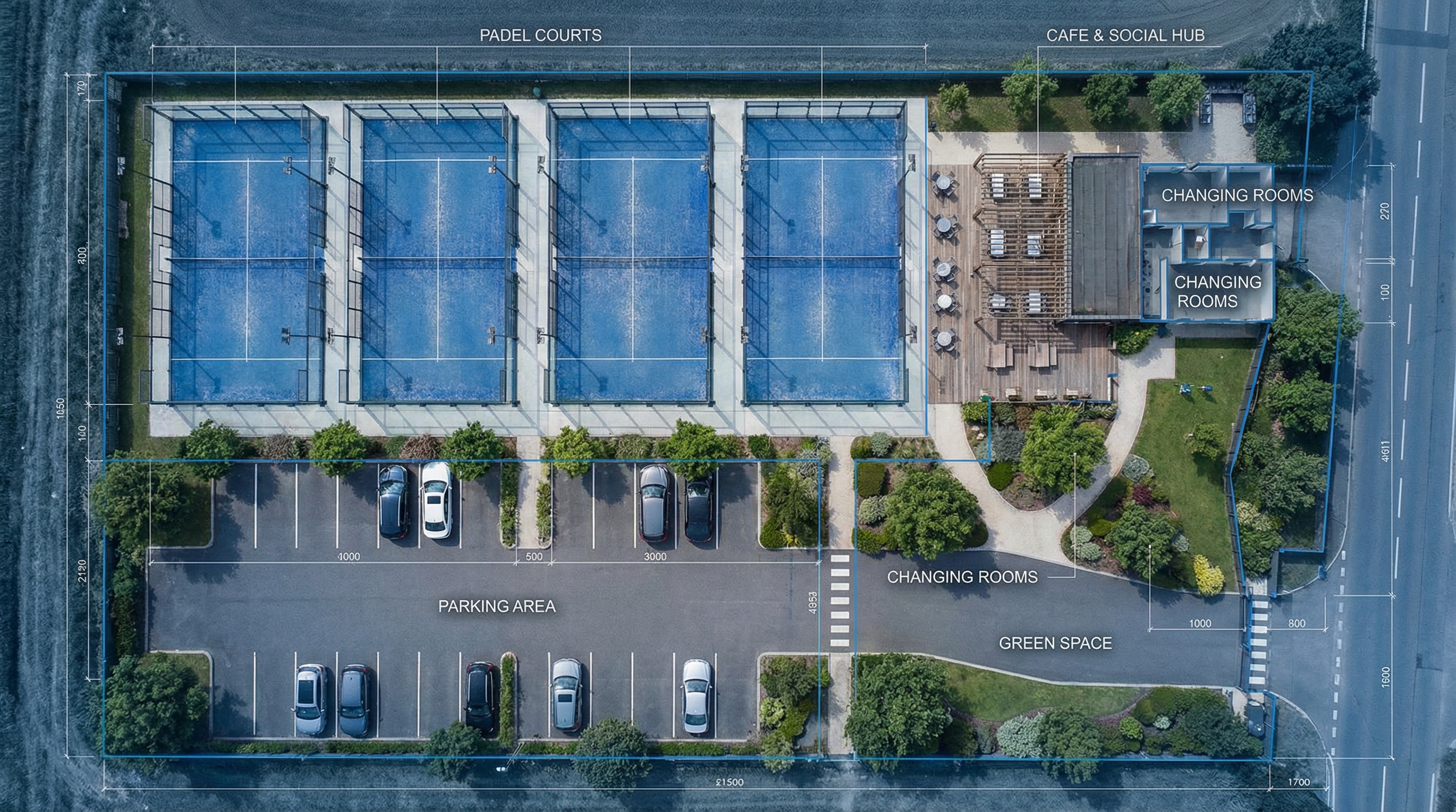 padel club layout visualization