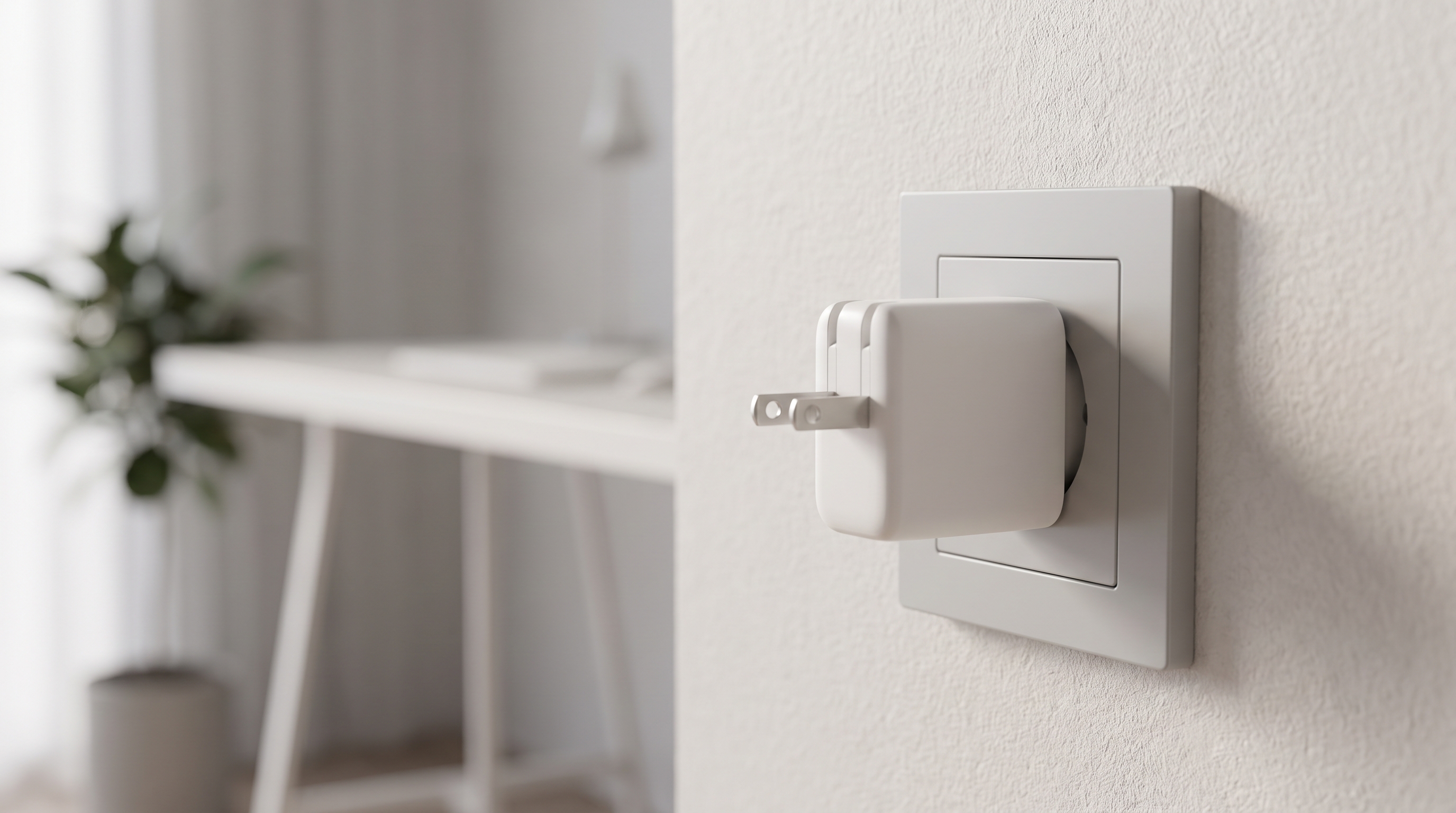 White Wall Mount Power Adapter