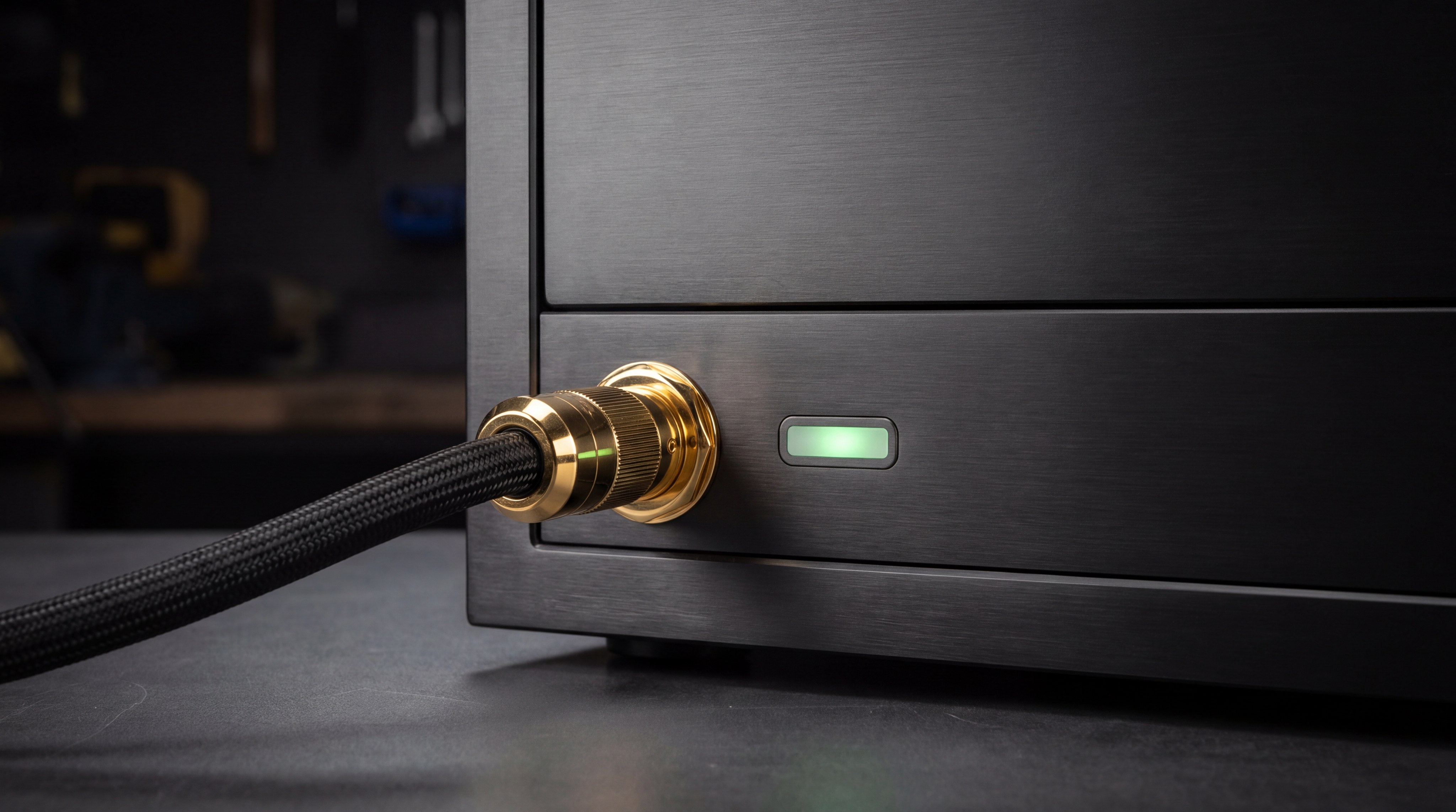 luxury safe power input detail
