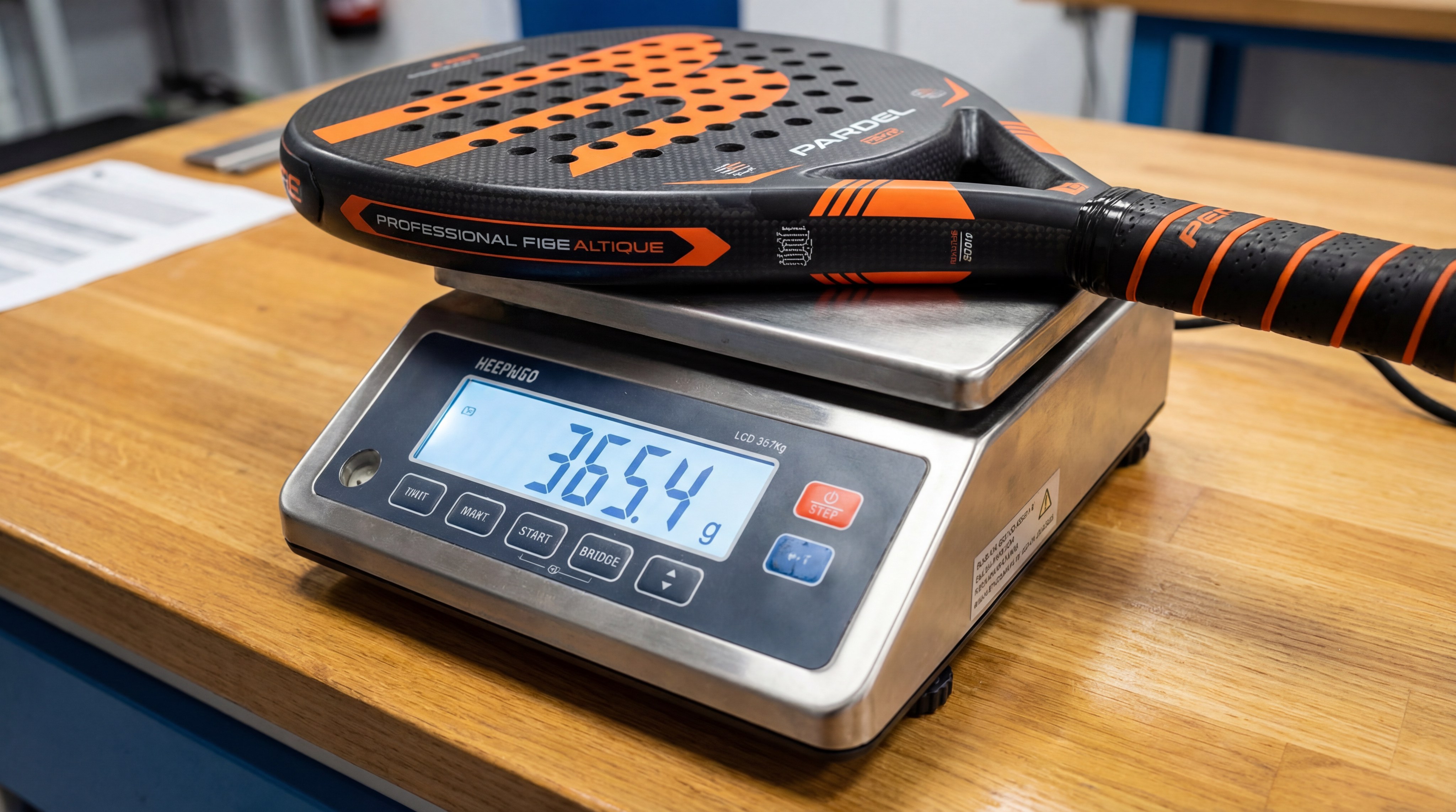 Padel racket weight measurement