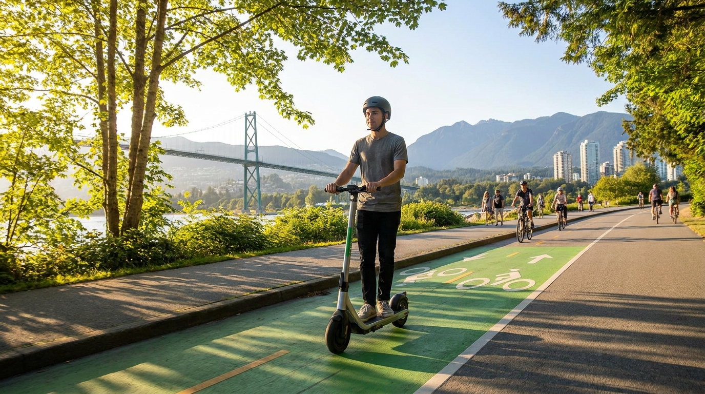 Electric Scooter Vancouver Bike Lane