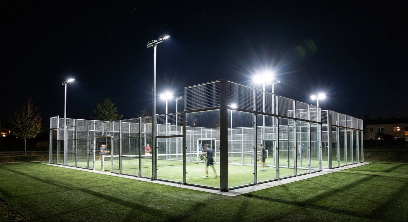 padel court night lighting