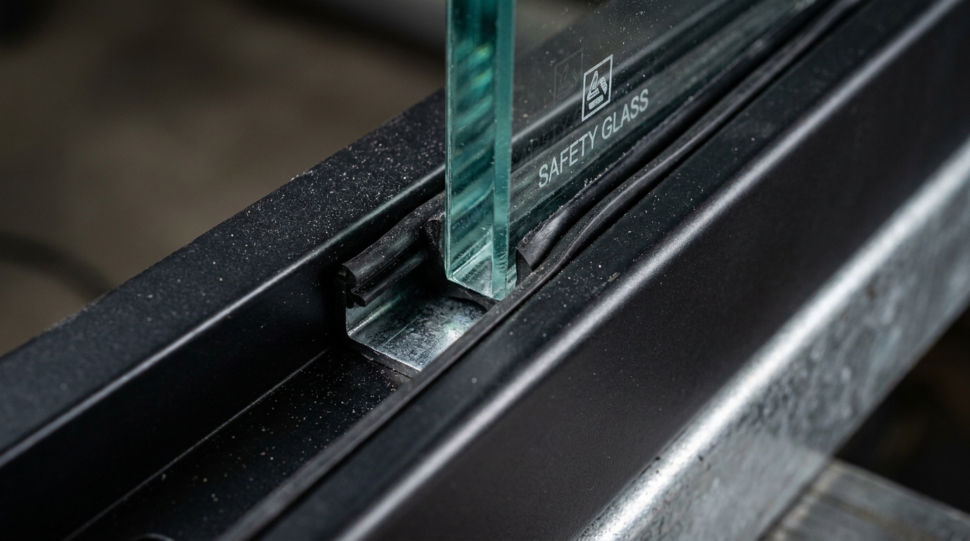 tempered glass panel edge installation