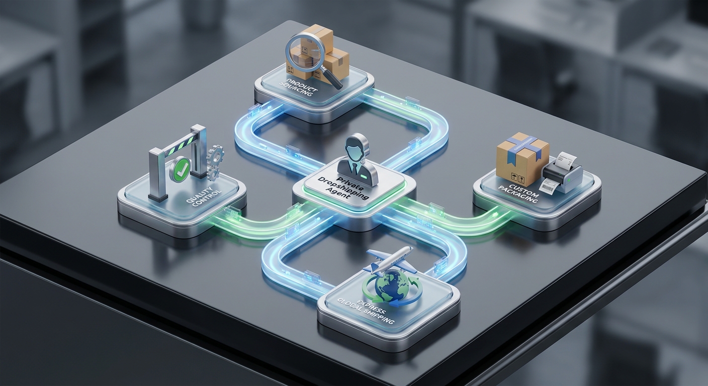 Secure Supply Chain Process Infographic for Private Dropshipping