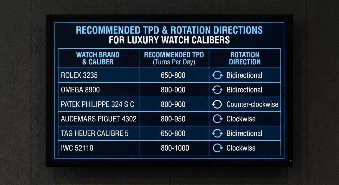 luxury watch tpd settings chart index 2