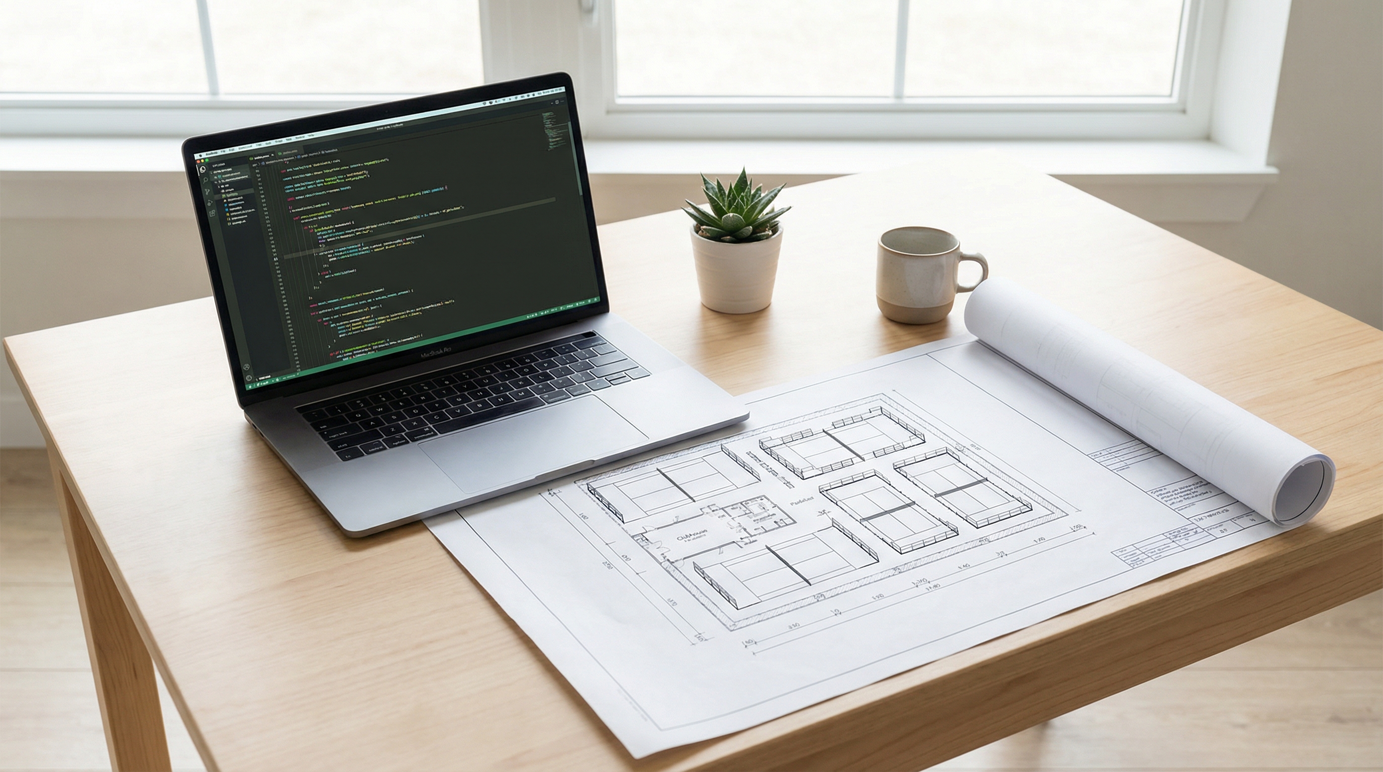 minimalist workspace padel court design