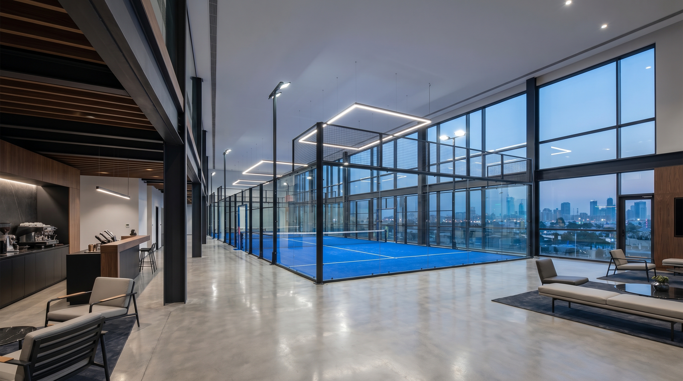 Luxury padel club interior