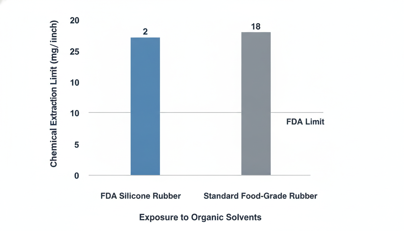 FDA silicone vs standard rubber chemical extraction limits comparison chart