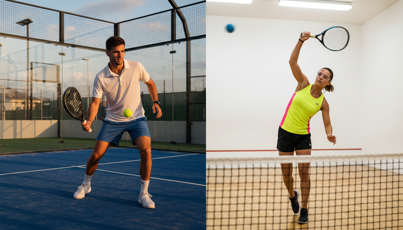 padel vs racquetball serve comparison