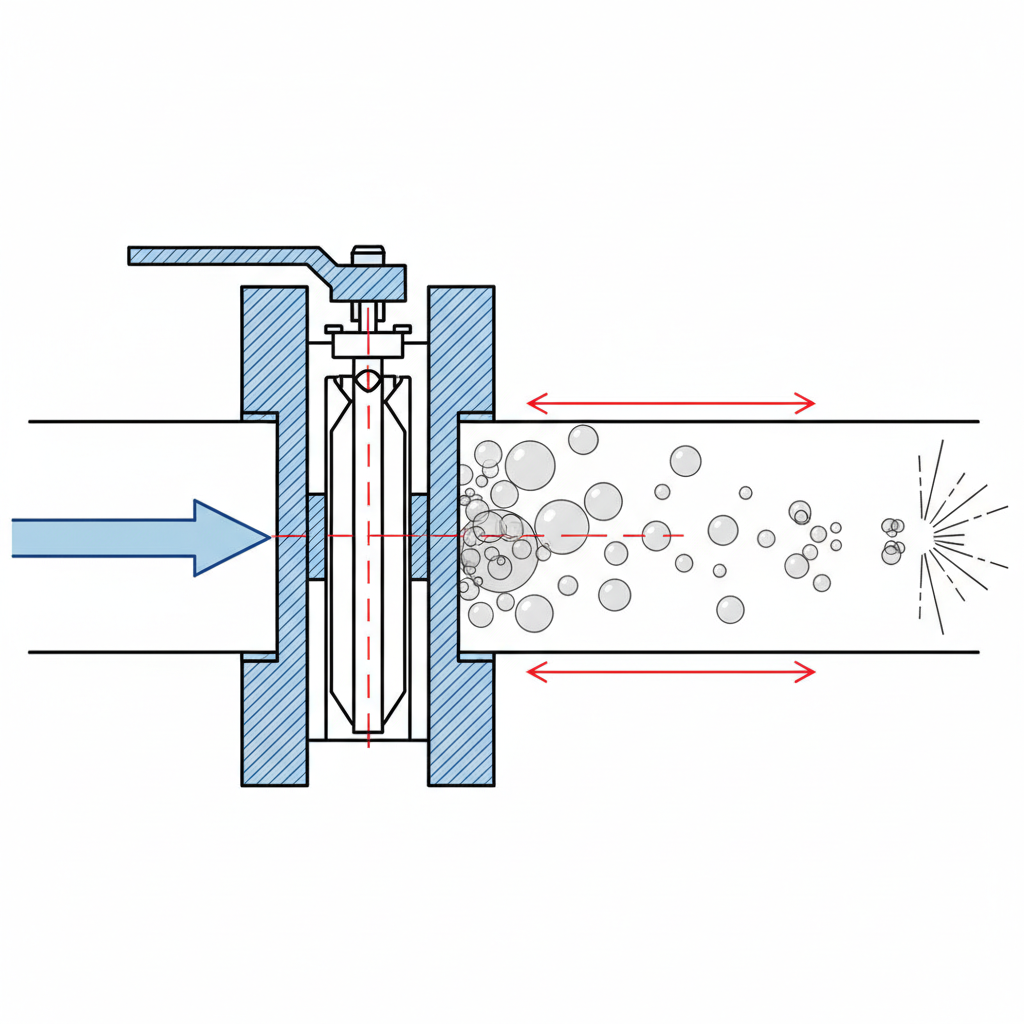 cavitation throttling valve illustration