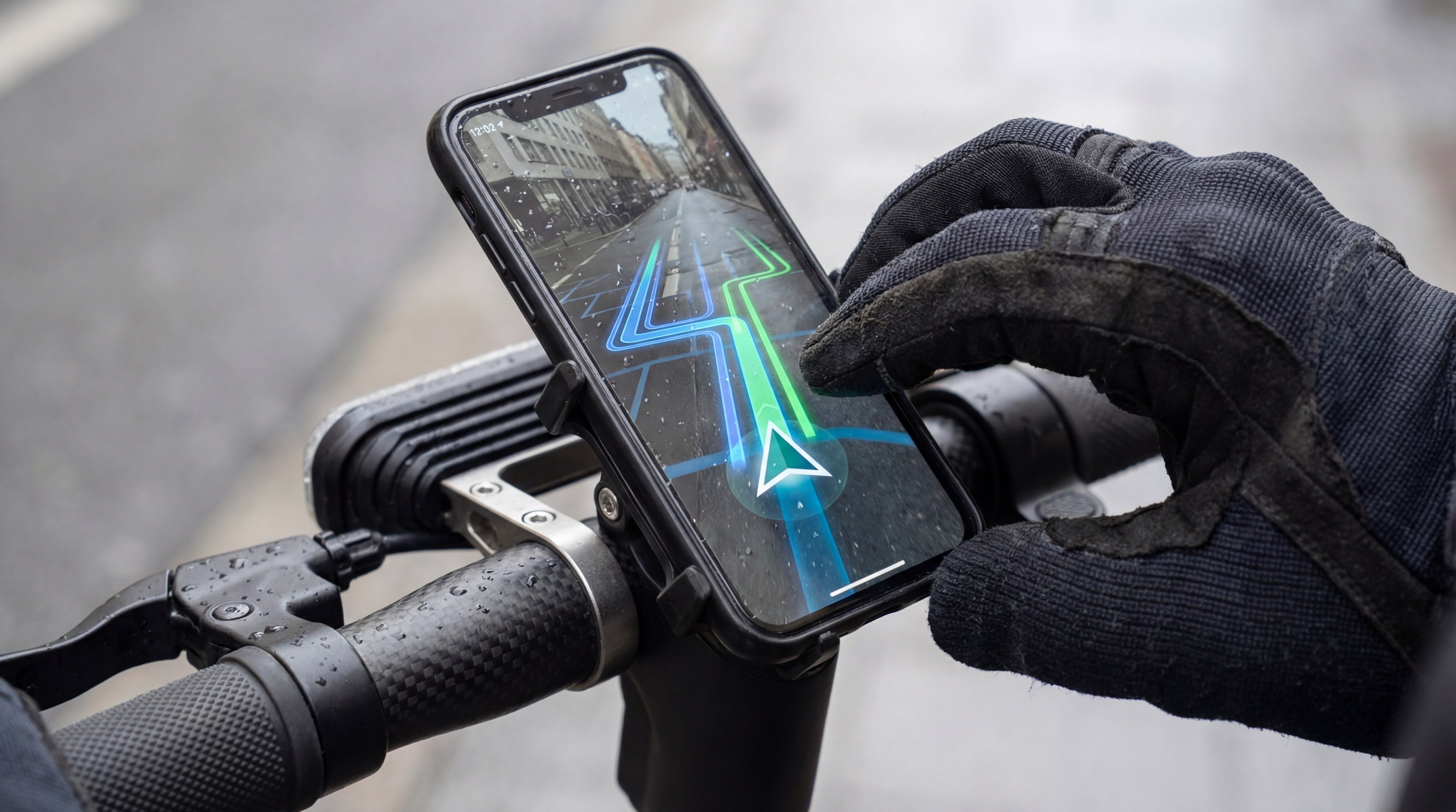 Smartphone AR navigation on scooter