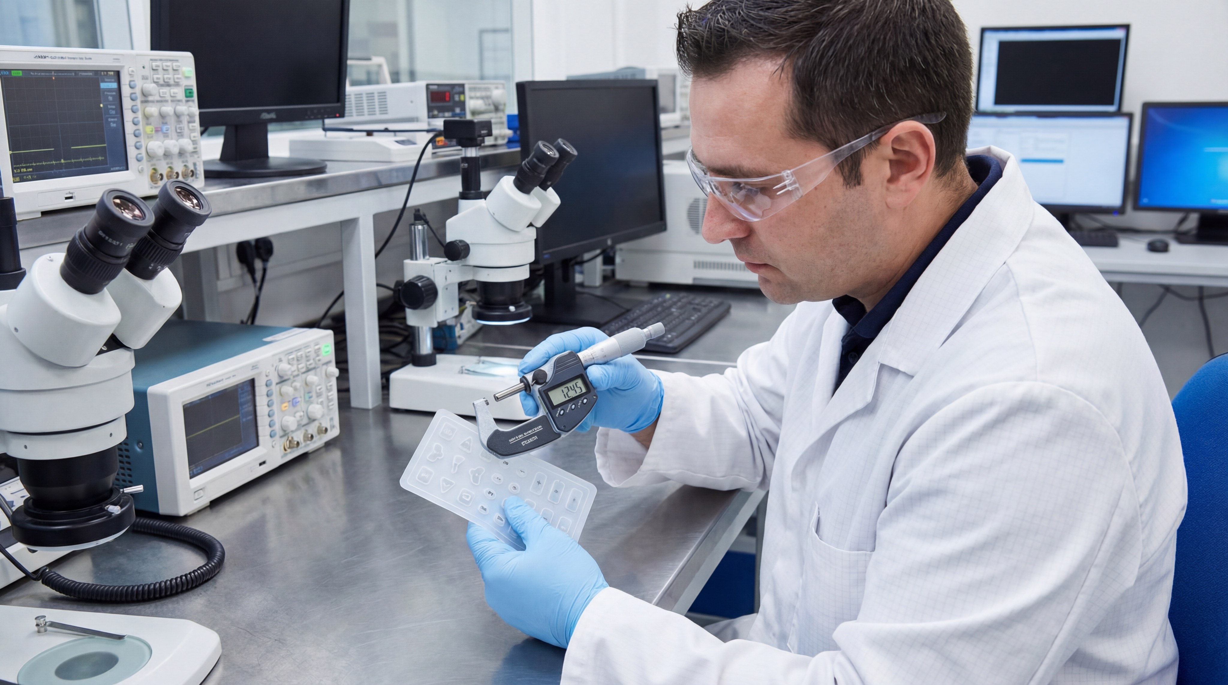 Quality control silicone keypad measurement