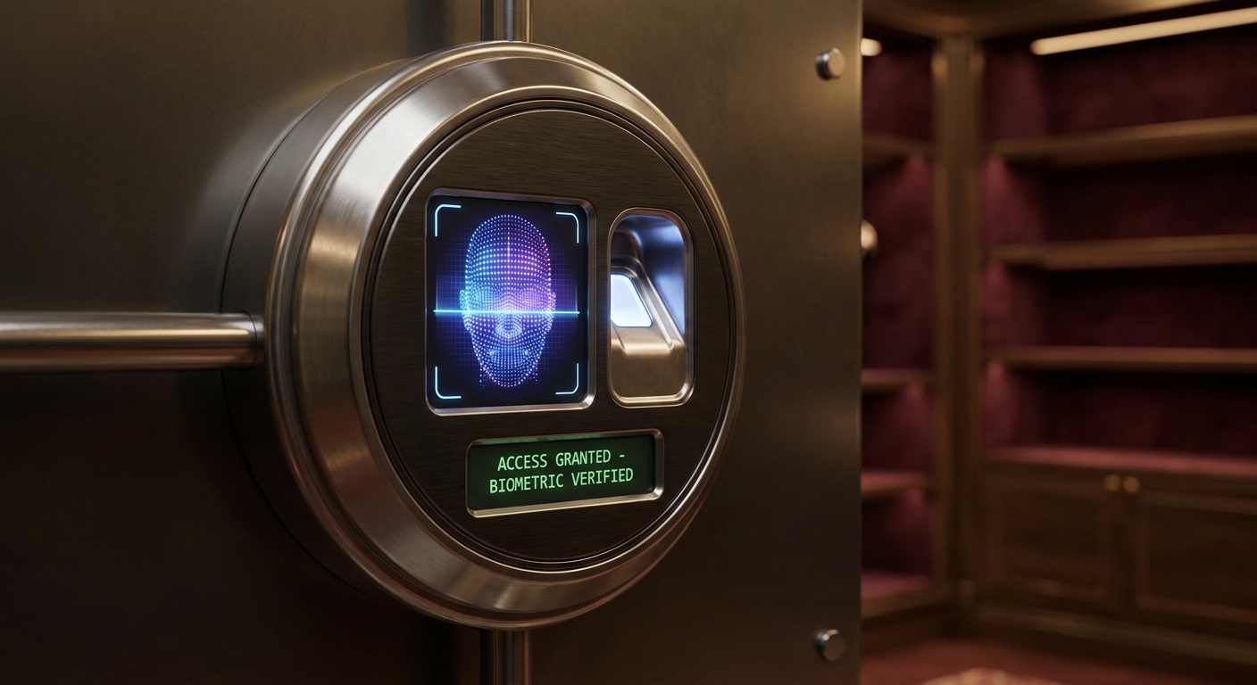 biometric safe scanner closeup