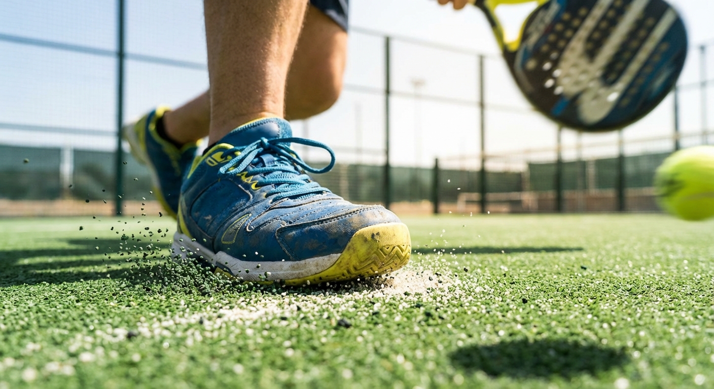 padel shoe volley action shot