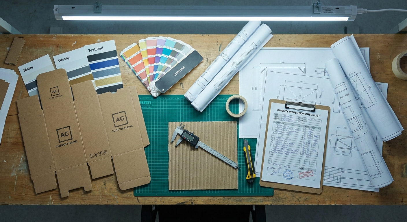 Custom Packaging Design and Quality Control Workspace