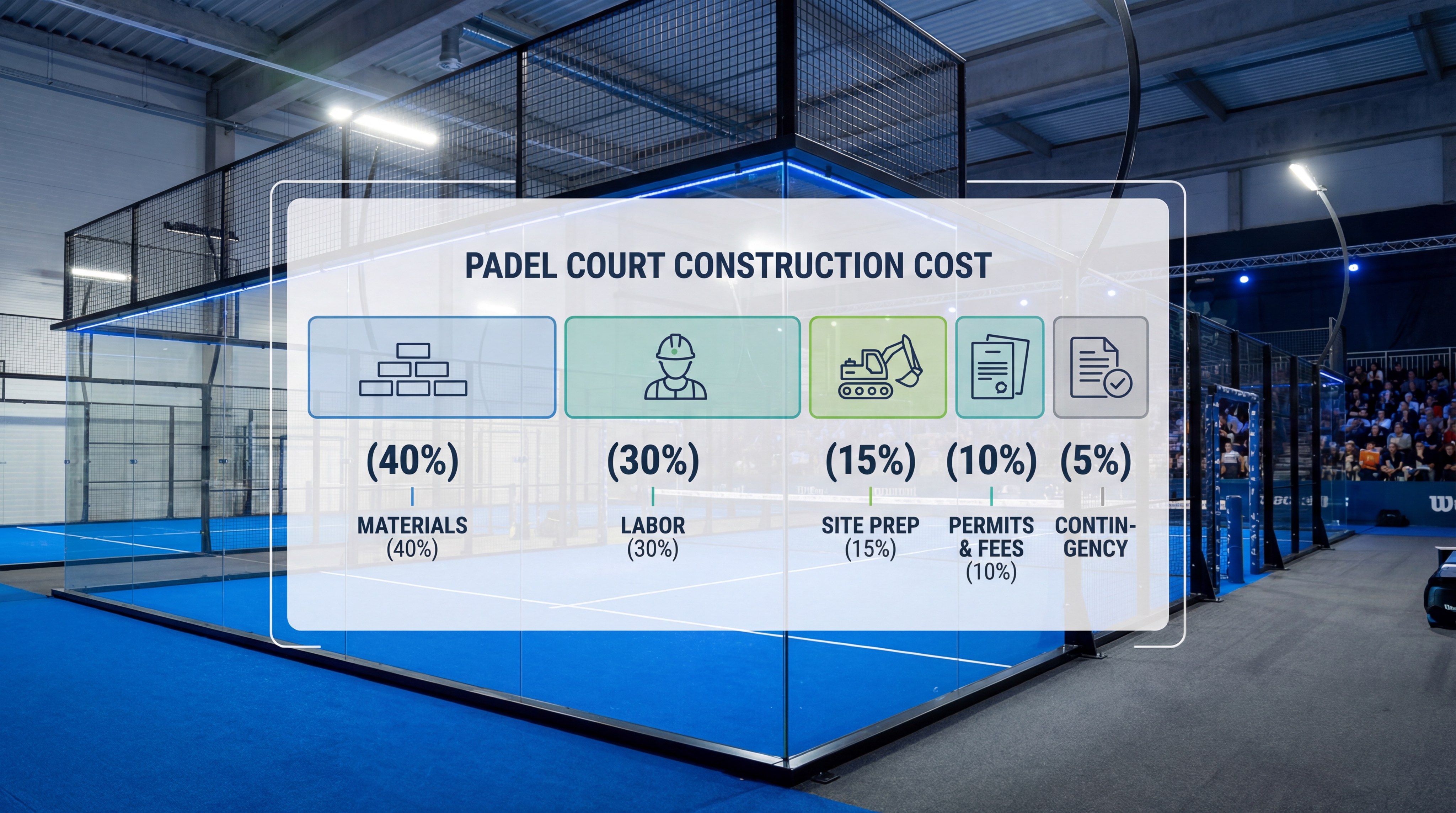 padel court construction cost infographic