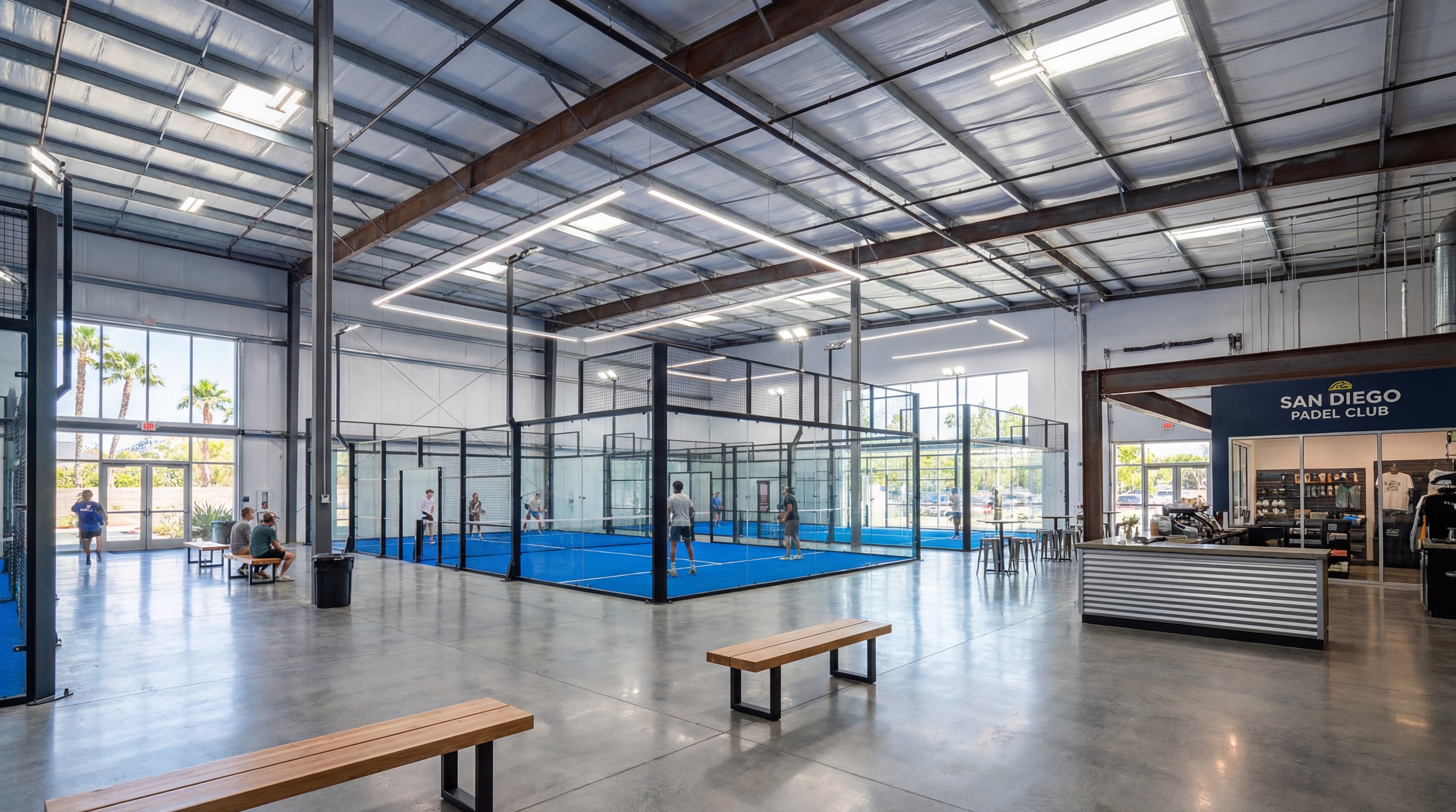 padel facility interior san diego