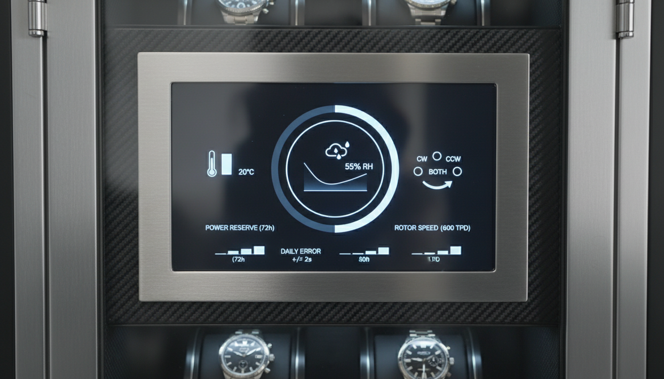 Technical specifications of a watch winder safe