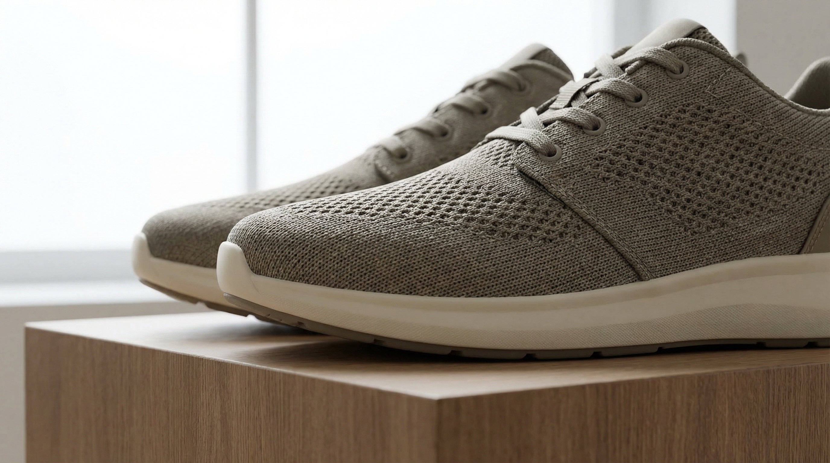 Close up macro photography of premium mesh sneakers