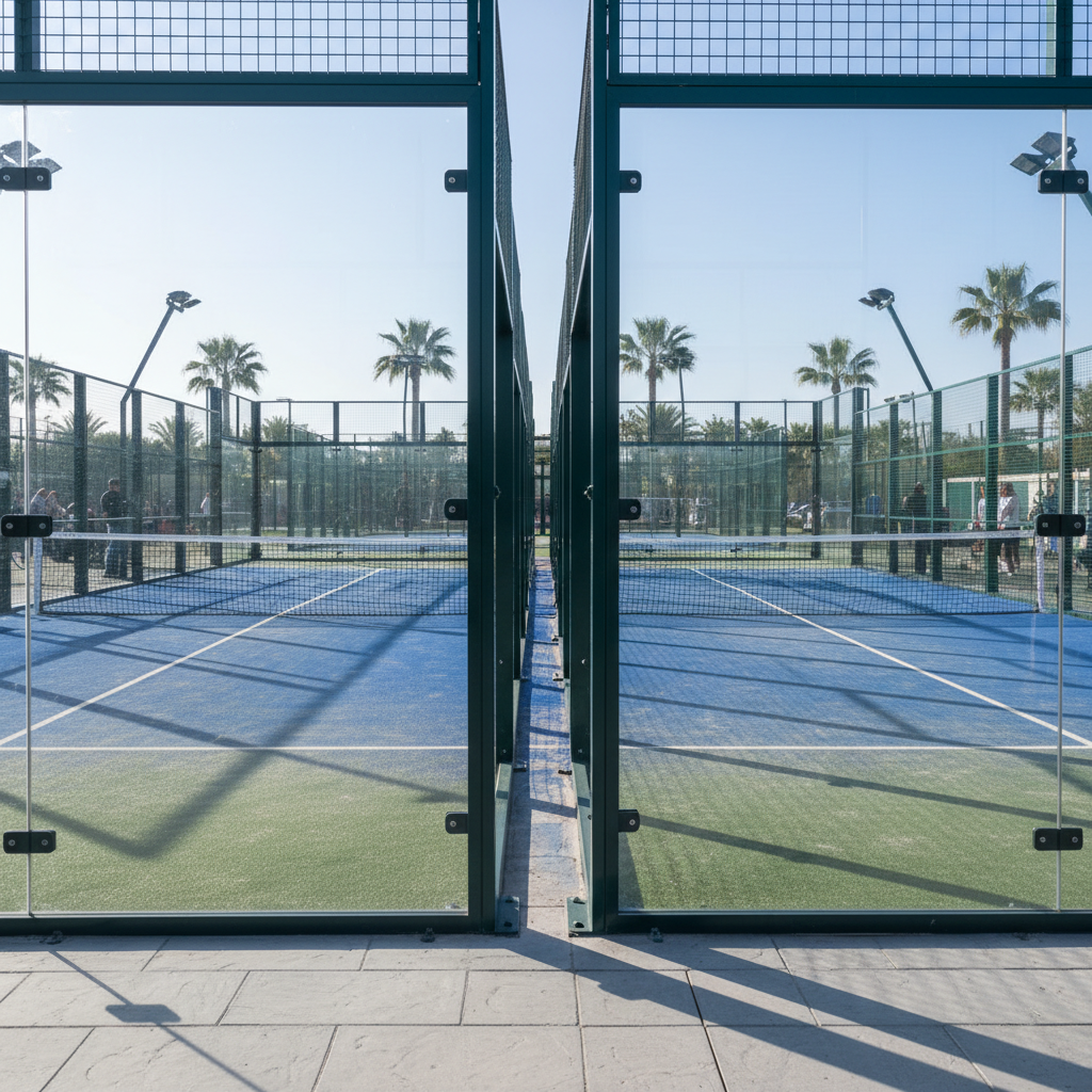 padel court symmetry photorealism