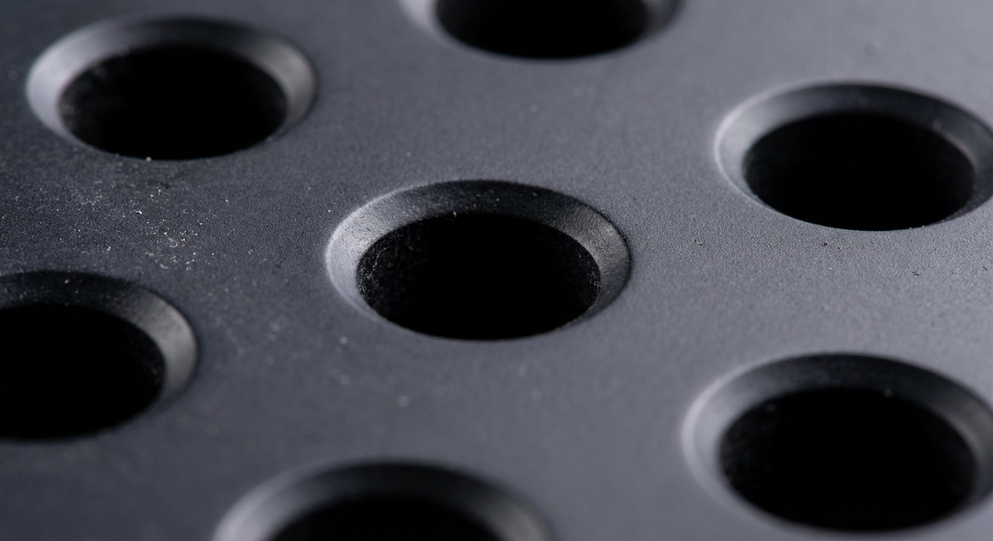 padel racket hole pattern closeup