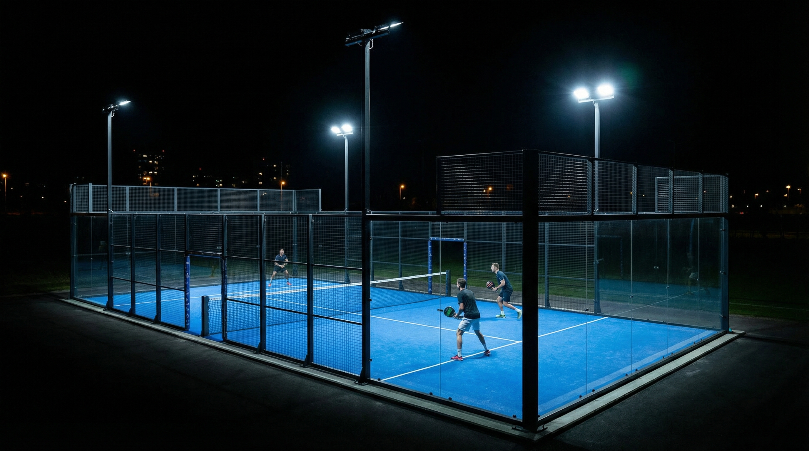 padel court night lighting