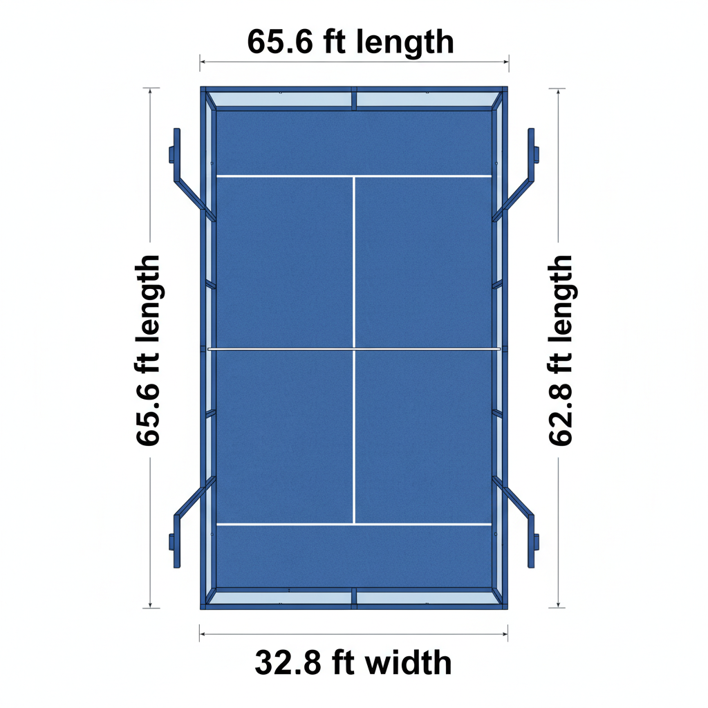 padel court technical diagram