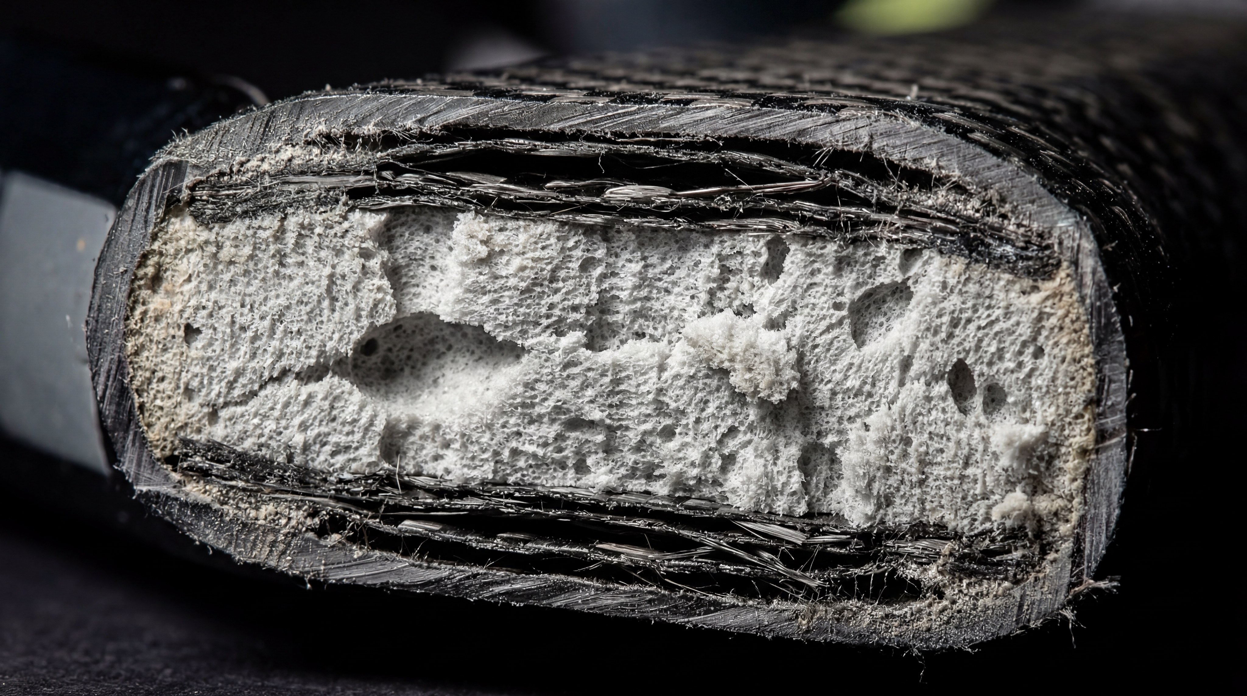 padel racket macro crosssection