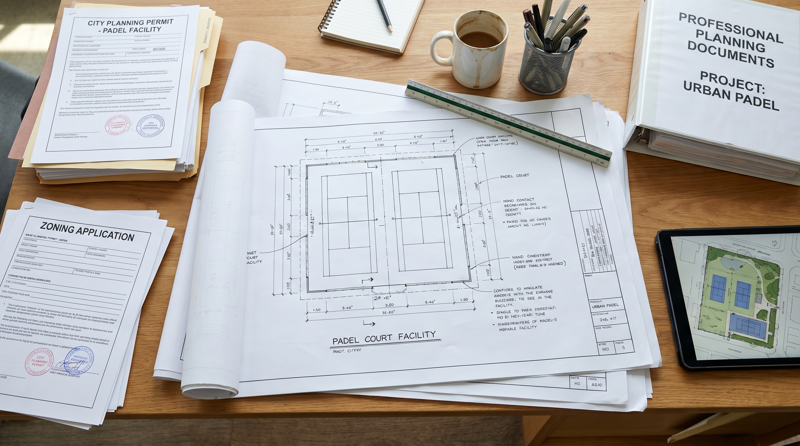 architect desk padel court planning index 7