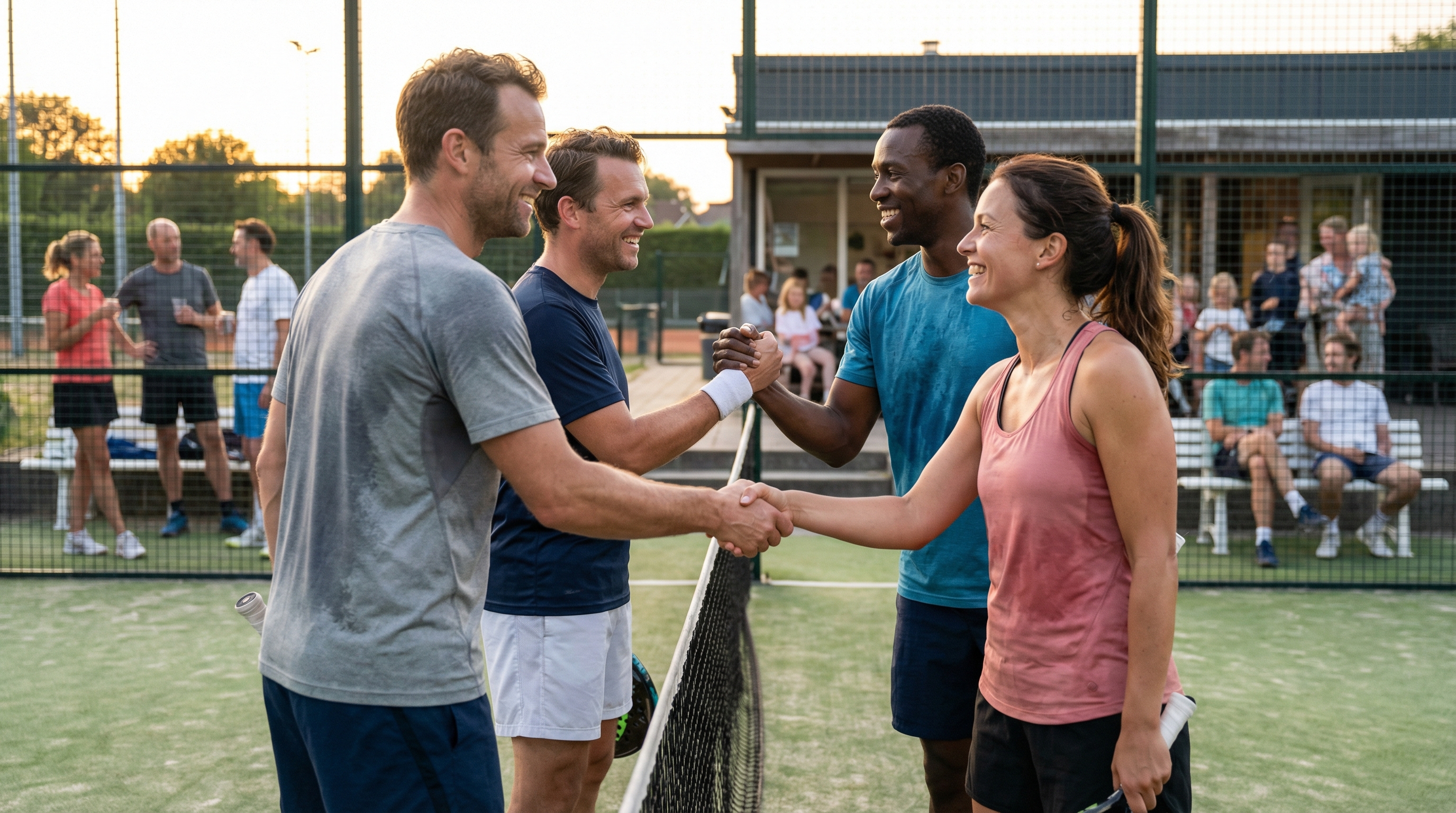padel players handshake community