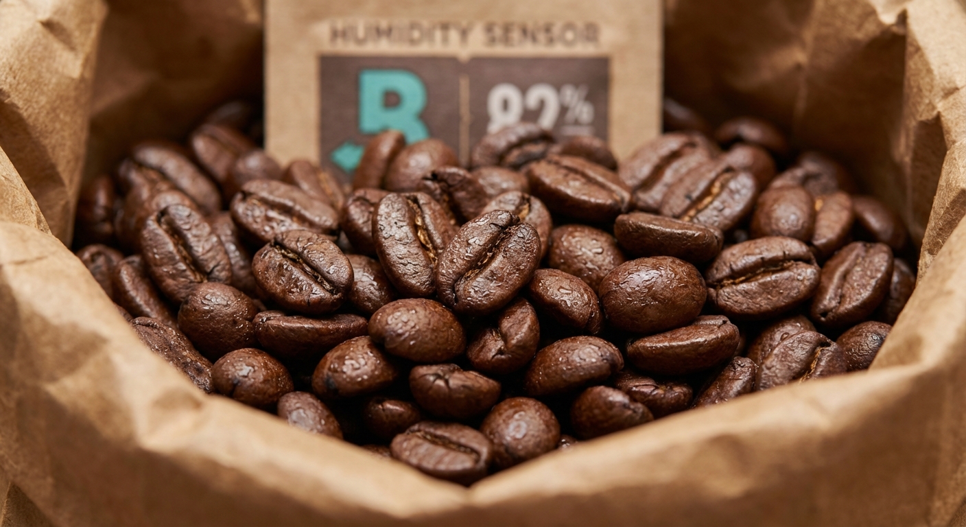 Coffee beans humidity control