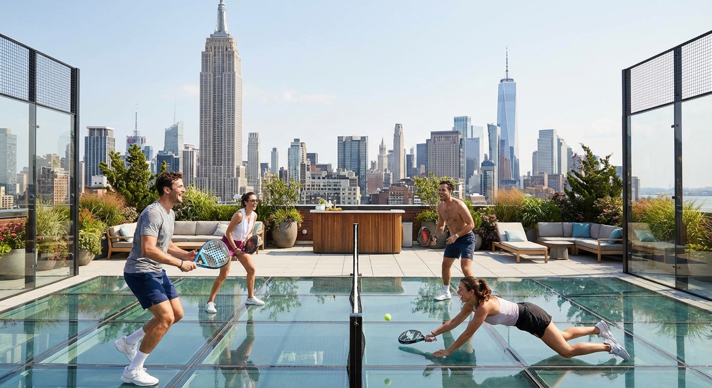 nyc rooftop padel game